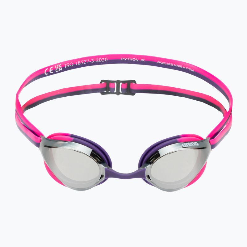 Vaikiški plaukimo akiniai arena Python Mirror Jr silver/shocking pink/plum 2