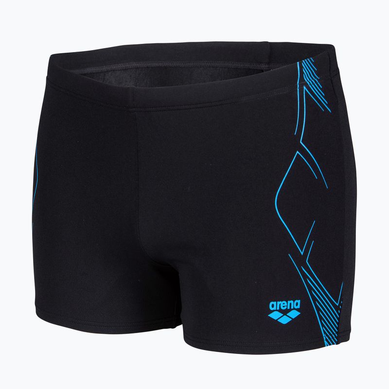 Vyriškos plaukimo trumpikės arena Graphic Swim Short black/turquoise 3