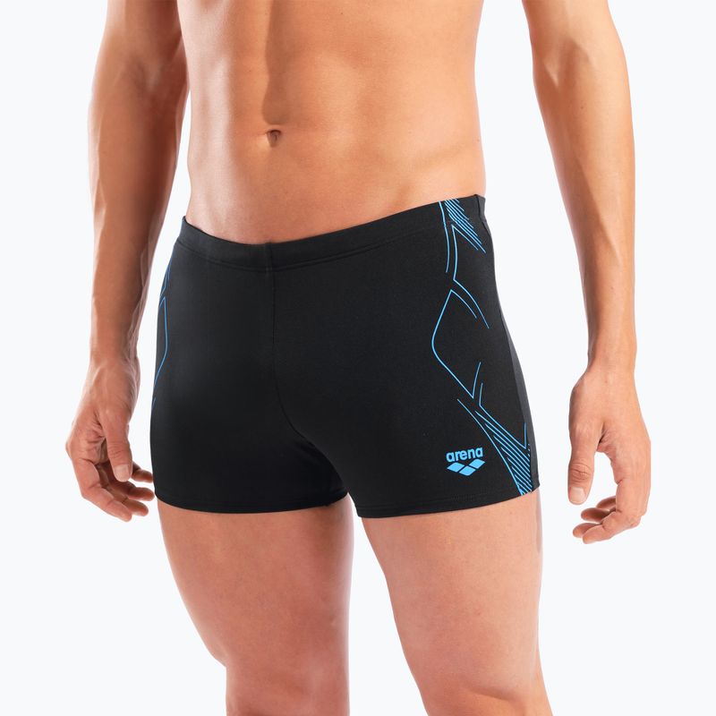 Vyriškos plaukimo trumpikės arena Graphic Swim Short black/turquoise 8