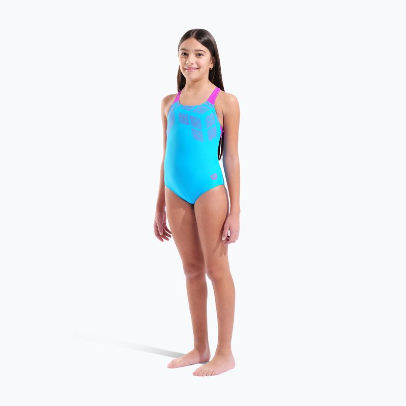 Vaikiškas vientisas maudymosi kostiumėlis arena Kikko Swim Pro Back turquoise/very fuchsia 6
