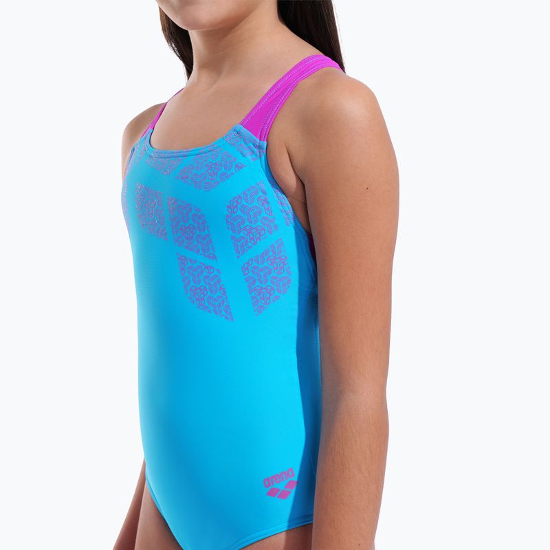 Vaikiškas vientisas maudymosi kostiumėlis arena Kikko Swim Pro Back turquoise/very fuchsia 8