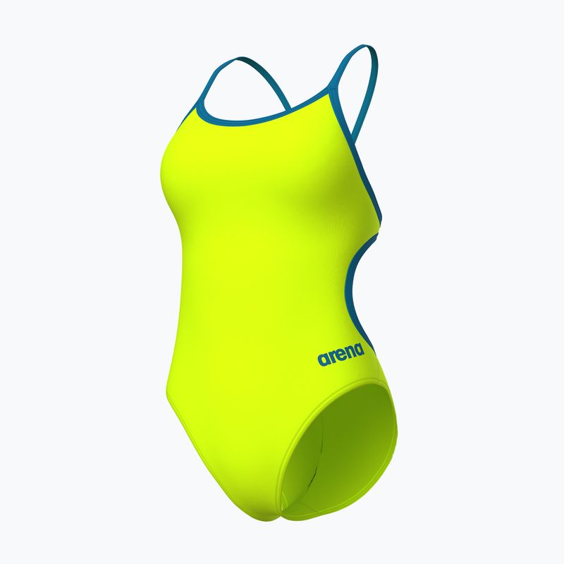 Moteriškas vientisas maudymosi kostiumėlis Arena Lace Back Solid artic lime/blue cosmo 3