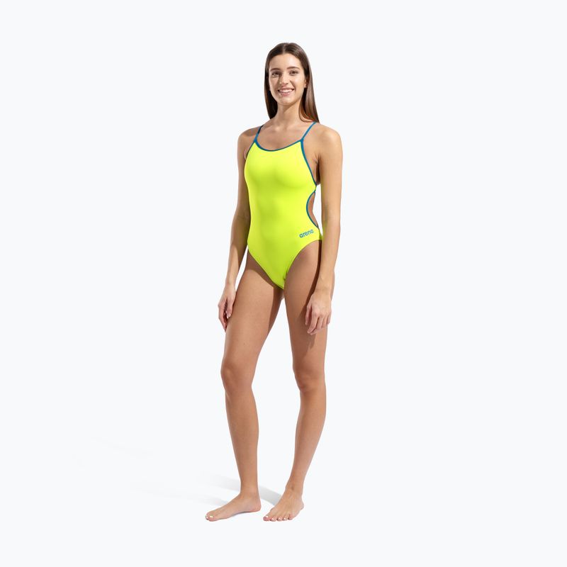 Moteriškas vientisas maudymosi kostiumėlis Arena Lace Back Solid artic lime/blue cosmo 6