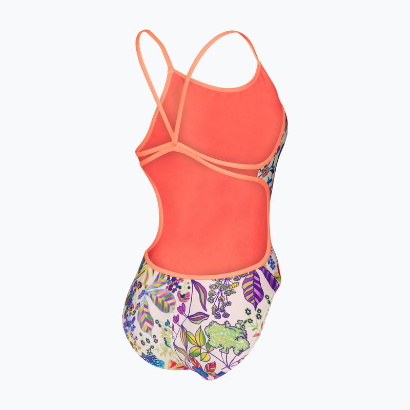 Moteriškas vientisas maudymosi kostiumėlis arena Painting Lace Back multi/bright coral 4