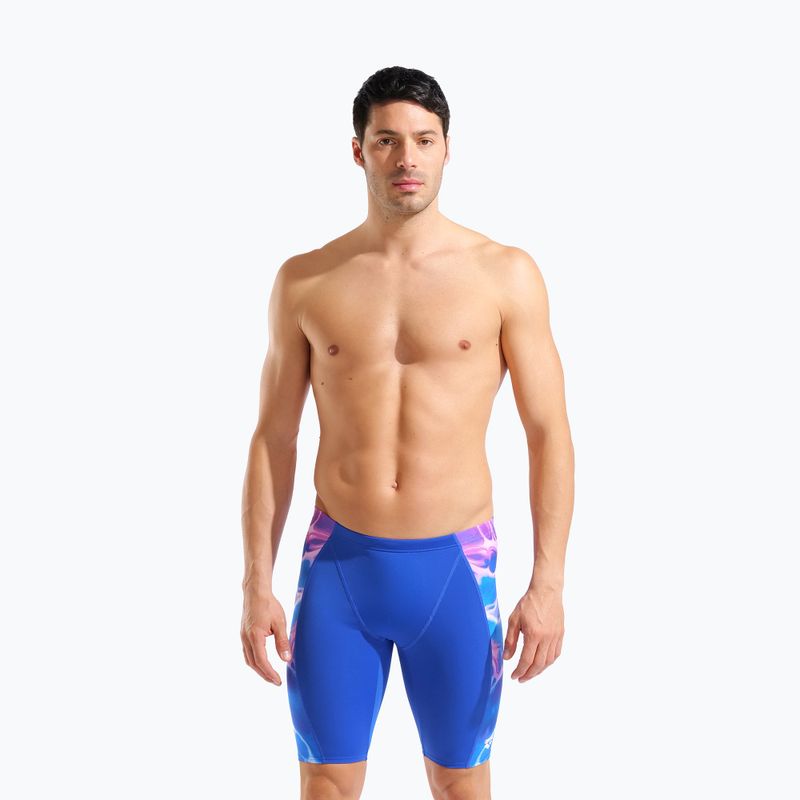 Vyriški plaukimo šortai arena Earth Swim Jammer neon blue/neon blue multi 5