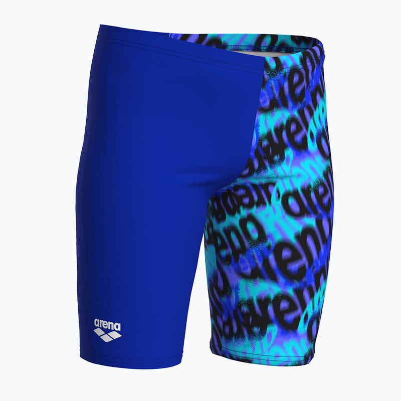 Vaikiški plaukimo šortai arena Crowded Swim Jammer neon blue/neon blue multi 4
