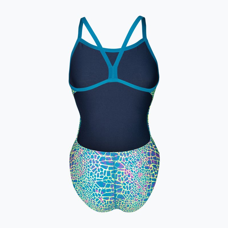 Moteriškas vientisas maudymosi kostiumėlis arena Snake Skin Challenge blue cosmo multi/blue cosmo 2