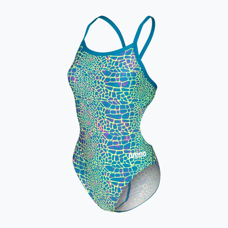 Moteriškas vientisas maudymosi kostiumėlis arena Snake Skin Challenge blue cosmo multi/blue cosmo 3