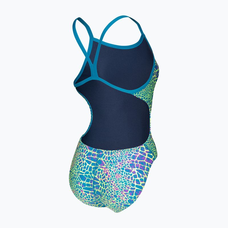 Moteriškas vientisas maudymosi kostiumėlis arena Snake Skin Challenge blue cosmo multi/blue cosmo 4