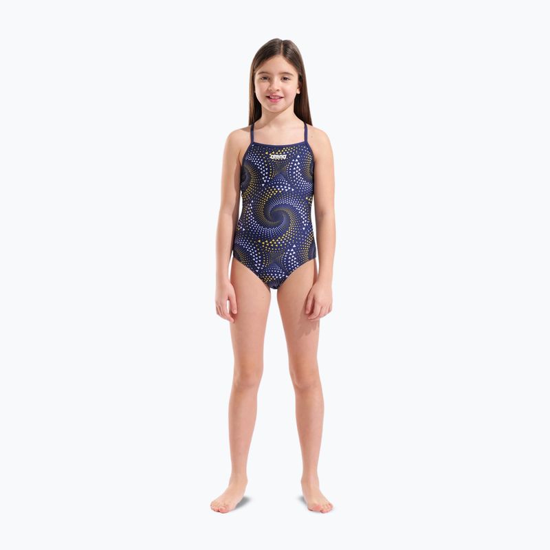 Vaikiškas vientisas maudymosi kostiumėlis arena Fireflow Lightdrop Back navy/team navy yellow 6