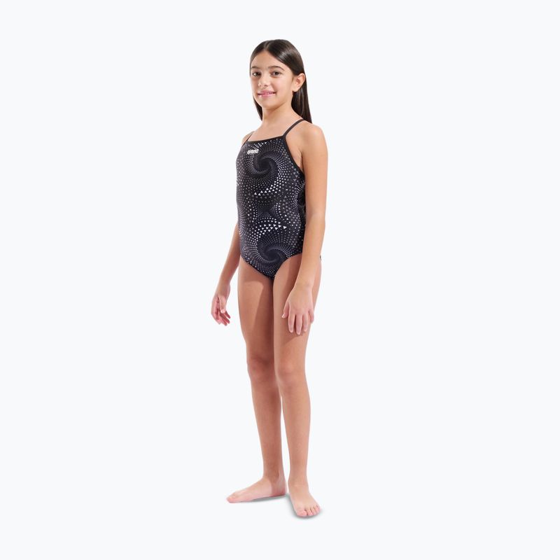 Vaikiškas vientisas maudymosi kostiumėlis arena Fireflow Lightdrop Back black/team black 6