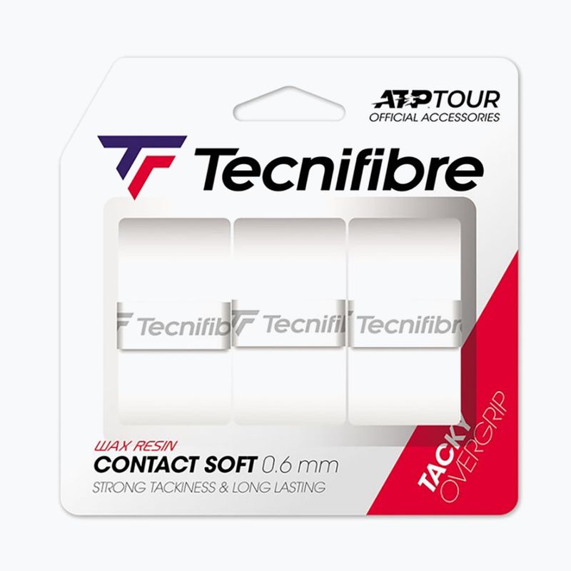 Tecnifibre Contact Soft teniso raketės apvyniojimai 3 vnt. balti 52ATPCONSO