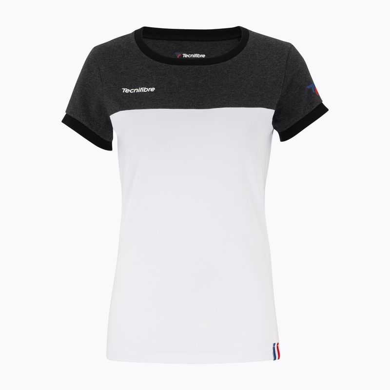 Moteriški teniso marškinėliai Tecnifibre Stretch baltai juodi 22LAF1 F1