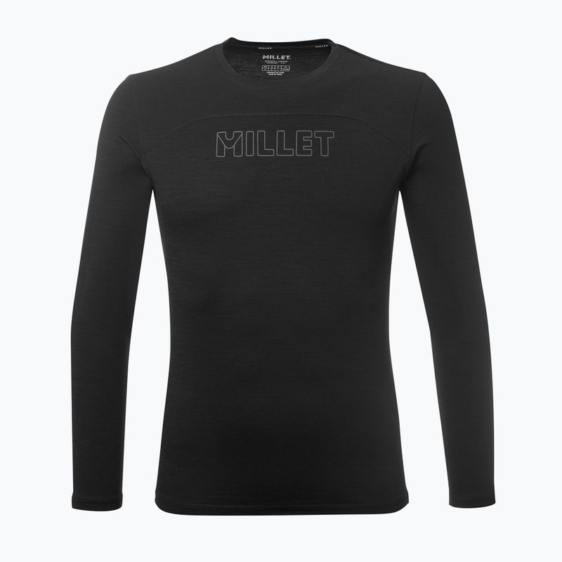 Vyriški žygio marškinėliai ilgomis rankovėmis Millet Ubic Wool LS Pullover black 3