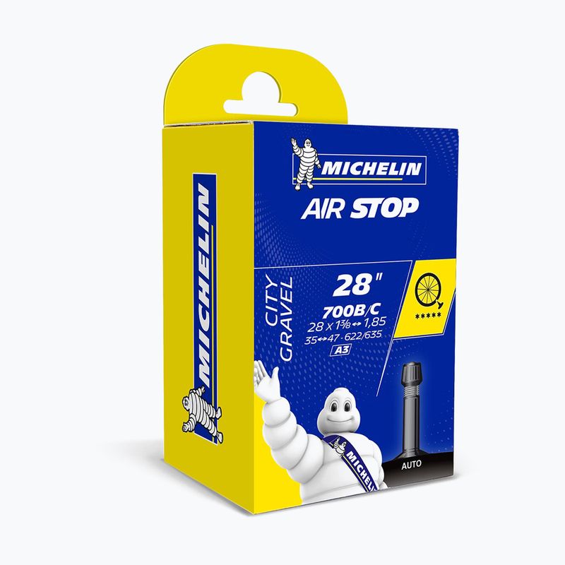 Michelin A3 Airstop dviračių vidinis vamzdis 700x35-47 juodas 82282 3