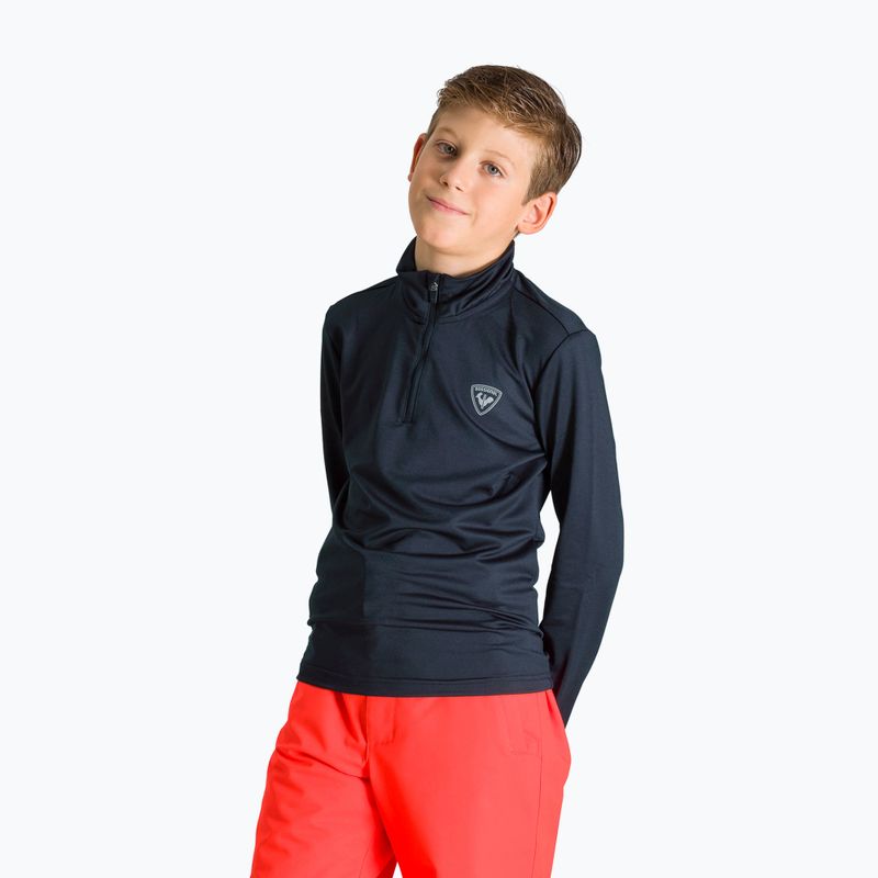 Rossignol Boy 1/2 Zip Warm Stretch vaikiškas slidinėjimo džemperis juodas