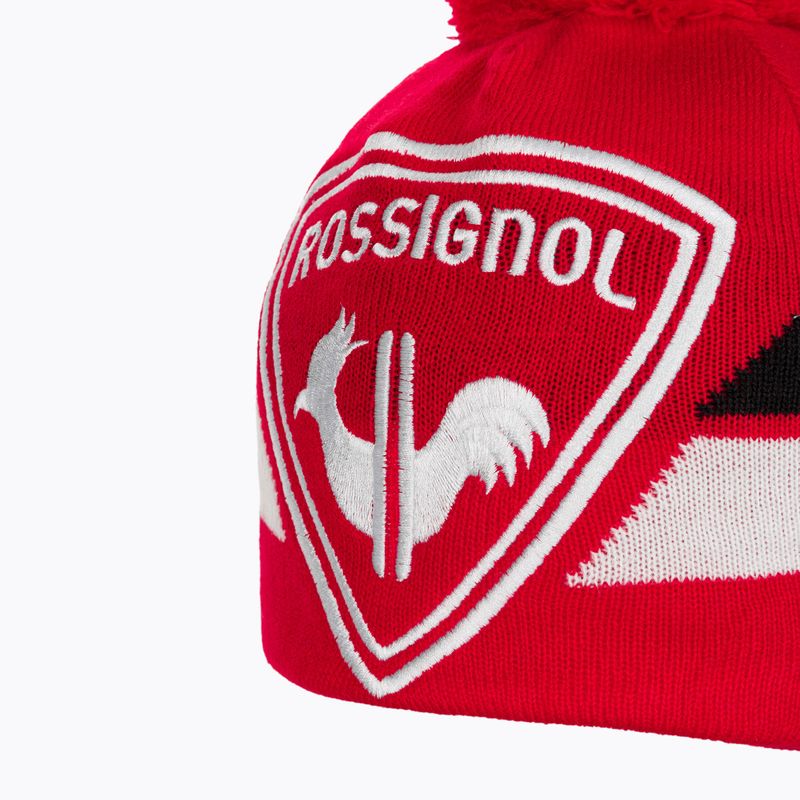Rossignol L3 Jr Rooster sports raudona vaikiška žieminė kepurė 4