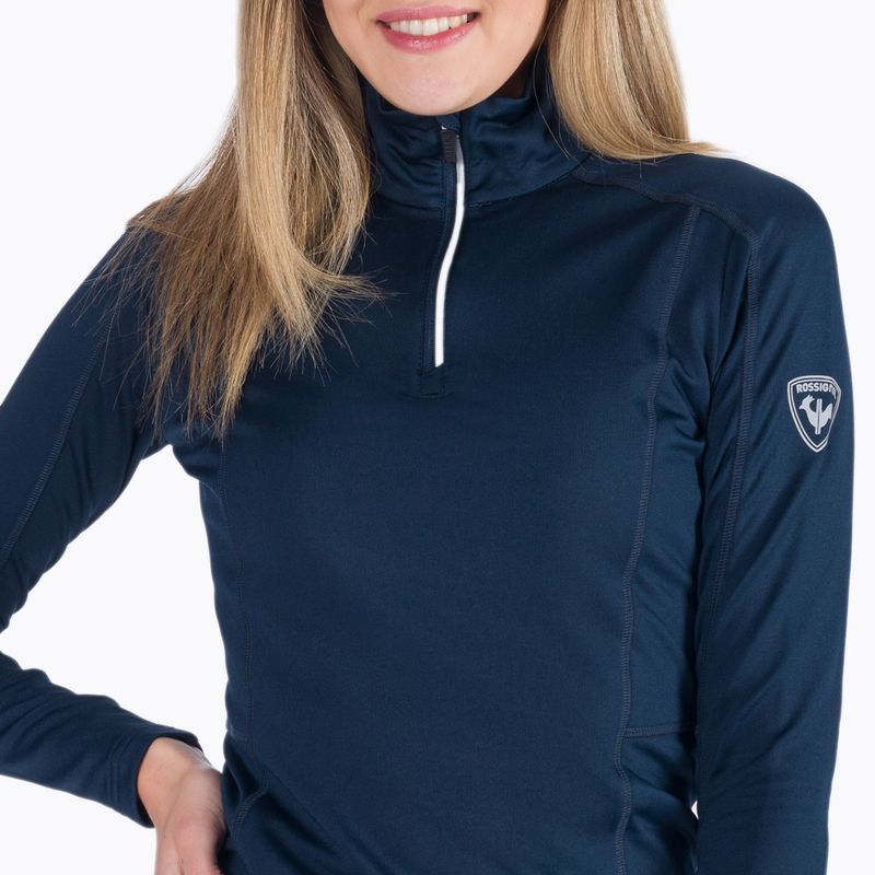 Moteriški Rossignol Classique 1/2 Zip termo džemperiai tamsiai mėlynos spalvos 4