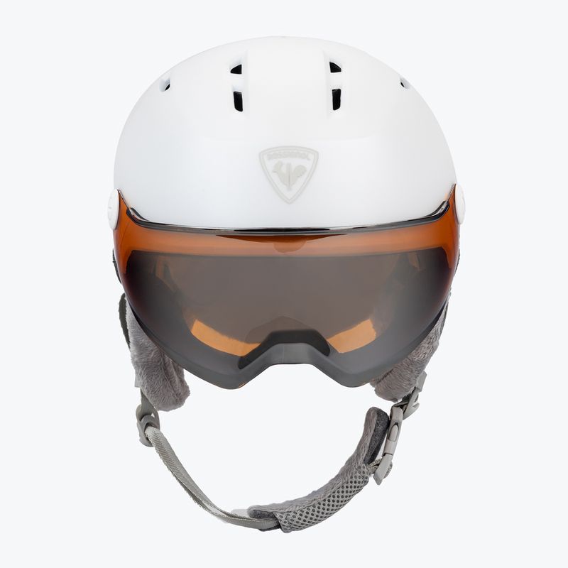 Rossignol Fit Visor Impacts moteriškas slidinėjimo šalmas baltas/oranžinis/sidabrinis 2