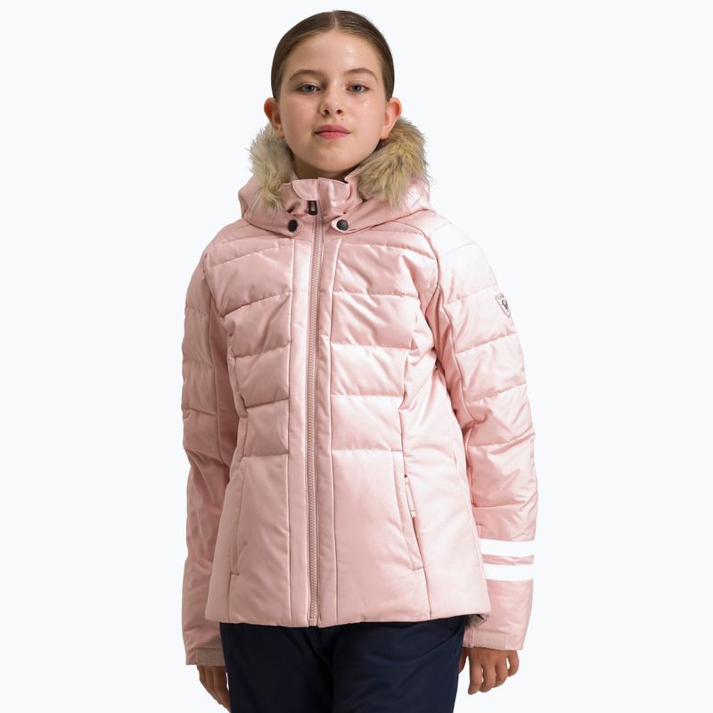 Rossignol Girl Polydown powder pink vaikiška slidinėjimo striukė 9