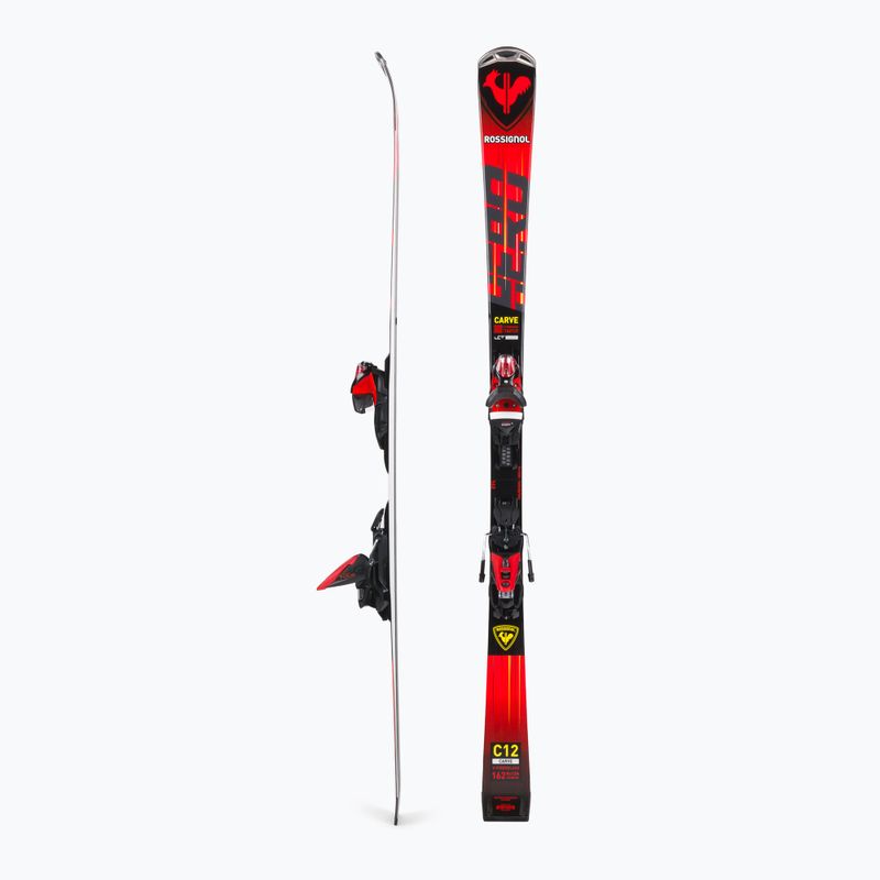 Rossignol Hero Carve K + NX12 raudonos kalnų slidės 2