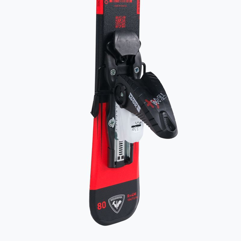 Vaikiškos kalnų slidės Rossignol Hero Pro + Team 4 GW Black Bulk red 7