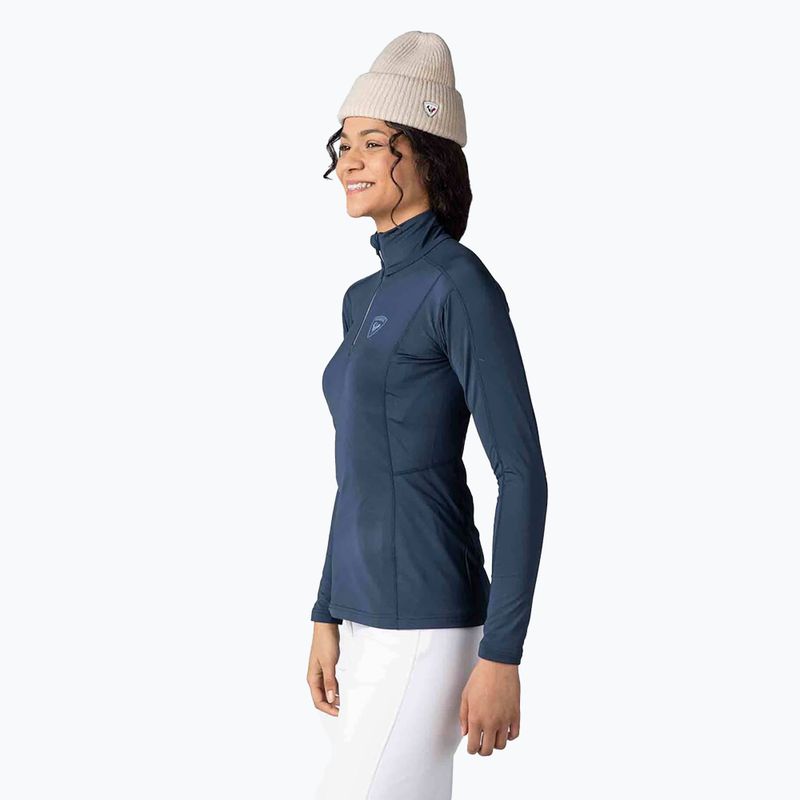 Moteriški termoaktyvūs marškinėliai Rossignol Classique 1/2 Zip dark navy 4