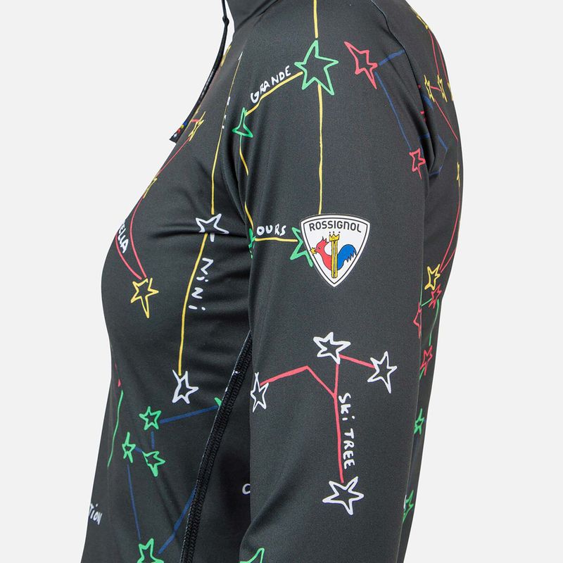 Moteriški termoaktyvūs marškinėliai Rossignol Booster 1/2 Zip Top 100 juodi 6