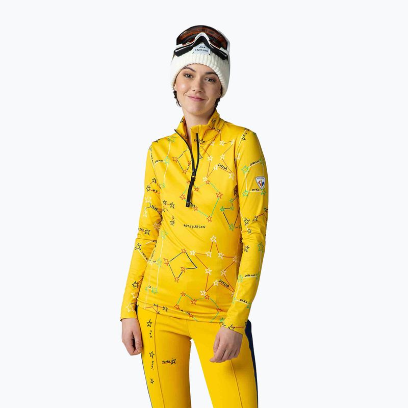 Moteriški termo megztiniai Rossignol Booster 1/2 Zip Top 100 yellow