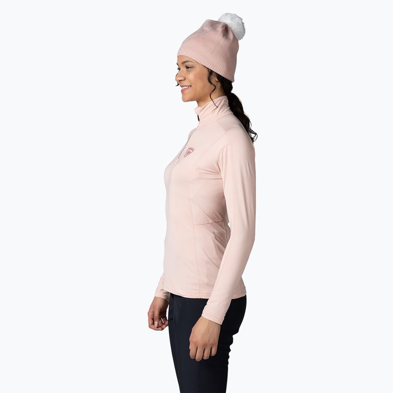 Moteriški Rossignol Classique 1/2 Zip powder pink termo megztiniai 3