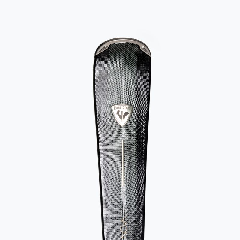 Moteriškos kalnė slidės Rossignol Nova 10 + apkaustai XP11 black/metallic green 6