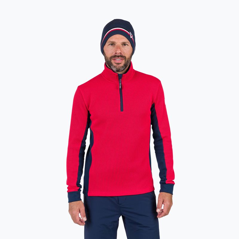 Vyriškas slidinėjimo džemperis Rossignol Cieloalto Fleece Half zip sports red