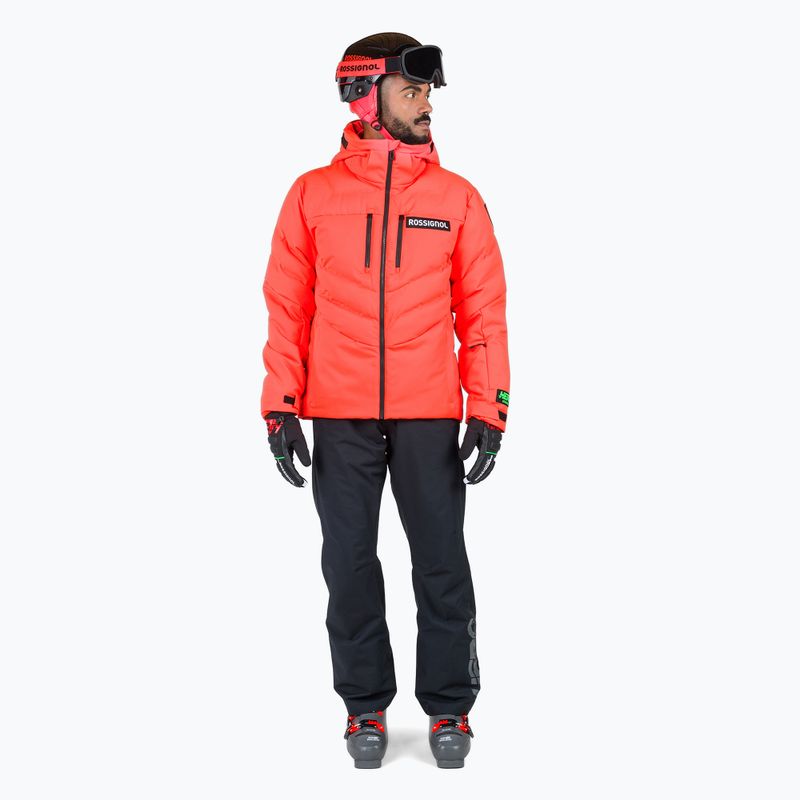 Vyriška slidinėjimo striukė Rossignol Hero Blackside Puffy neon red 2