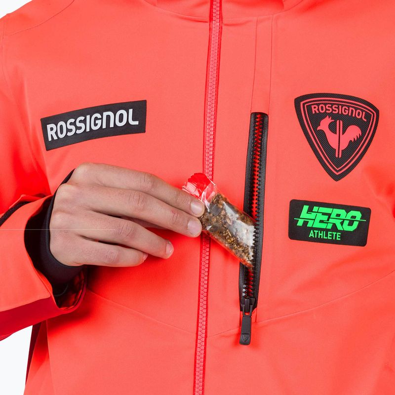 Vyriška slidinėjimo striukė Rossignol Hero Blackside neon red 8