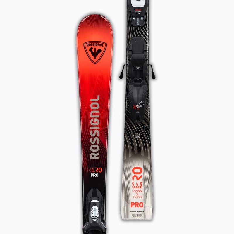 Vaikiškos kalnų slidės + apkaustai Rossignol Hero Multi-Event Pro 110-130 Kid-X + Kid 4 GW 4