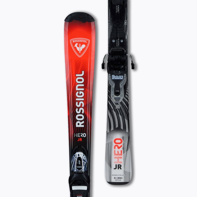 Vaikiškos kalnų slidės + apkaustai Rossignol Hero Jr 130-150 + Xpress 7 GW 4