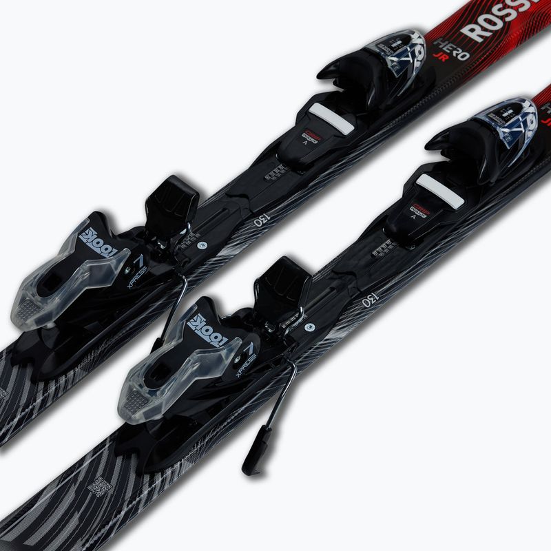 Vaikiškos kalnų slidės + apkaustai Rossignol Hero Jr 130-150 + Xpress 7 GW 6