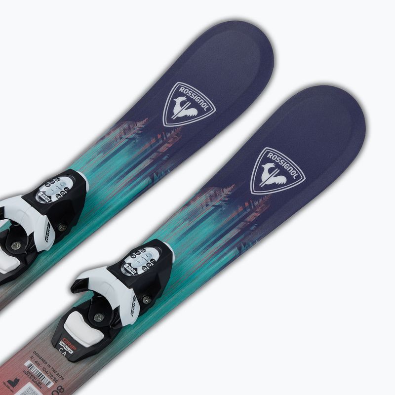 Vaikiškos kalnų slidės + apkaustai Rossignol Sender Kid Pre-Drilled + Team 4 GW 5