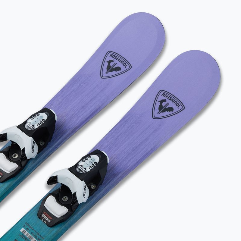 Vaikiškos kalnų slidės + apkaustai Rossignol Soul Kid Pre-Drilled+Team 4 GW 4