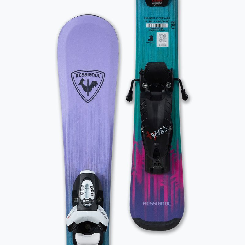 Vaikiškos kalnų slidės + apkaustai Rossignol Soul Kid Pre-Drilled+Team 4 GW 5