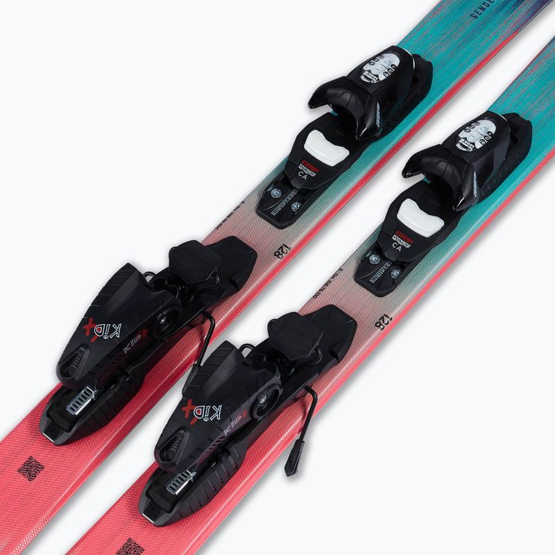 Vaikiškos kalnų slidės + apkaustai Rossignol Sender Jr 128-140 + Xpress 7 GW 6