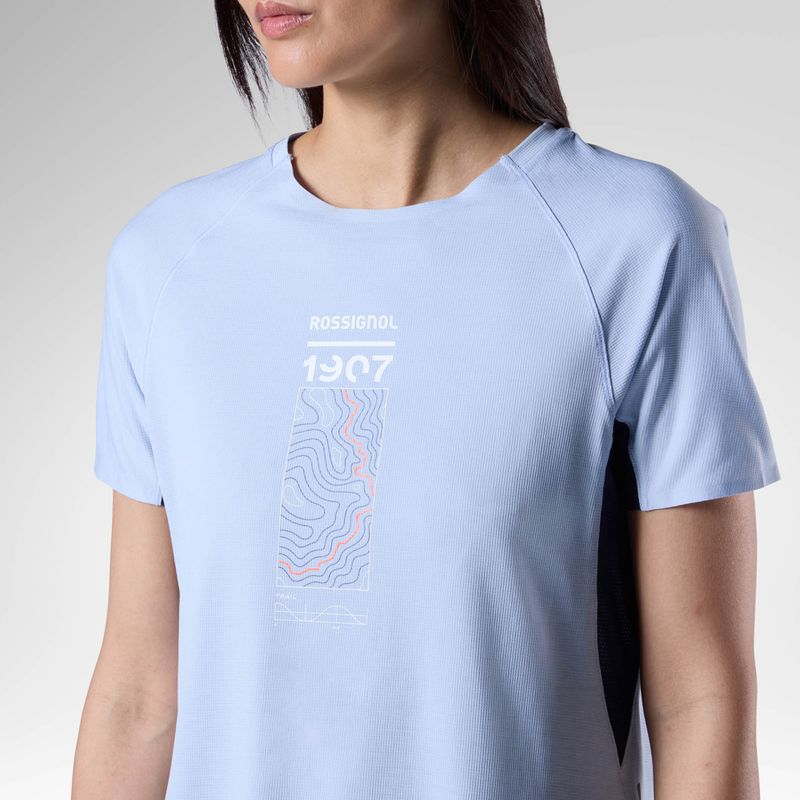 Moteriški bėgimo marškinėliai Rossignol Sapa Ultra Tee blue aura 6