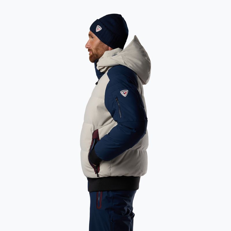 Vyriška slidinėjimo striukė Rossignol Corduroy Down Bomber silver cloud/dark navy 4