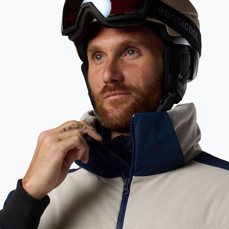 Vyriška slidinėjimo striukė Rossignol Corduroy Down Bomber silver cloud/dark navy 6