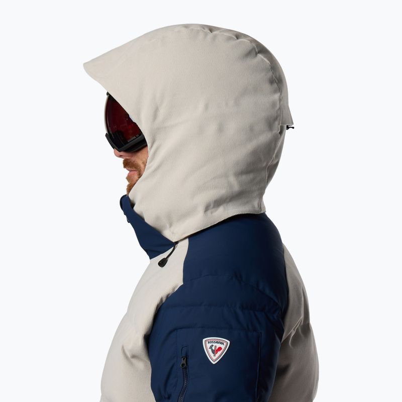 Vyriška slidinėjimo striukė Rossignol Corduroy Down Bomber silver cloud/dark navy 8