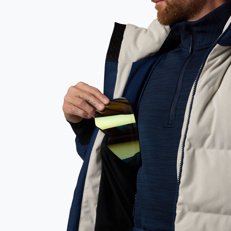 Vyriška slidinėjimo striukė Rossignol Corduroy Down Bomber silver cloud/dark navy 10