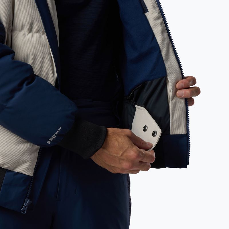 Vyriška slidinėjimo striukė Rossignol Corduroy Down Bomber silver cloud/dark navy 11