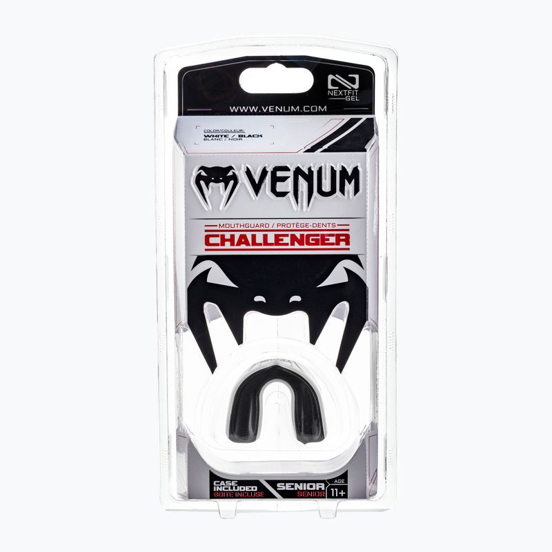 Venum Challenger vieno žandikaulio apsauga balta ir juoda 02573