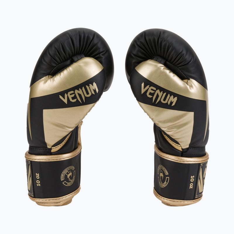 Venum Elite vyriškos bokso pirštinės juodos ir auksinės spalvos VENUM-1392 4