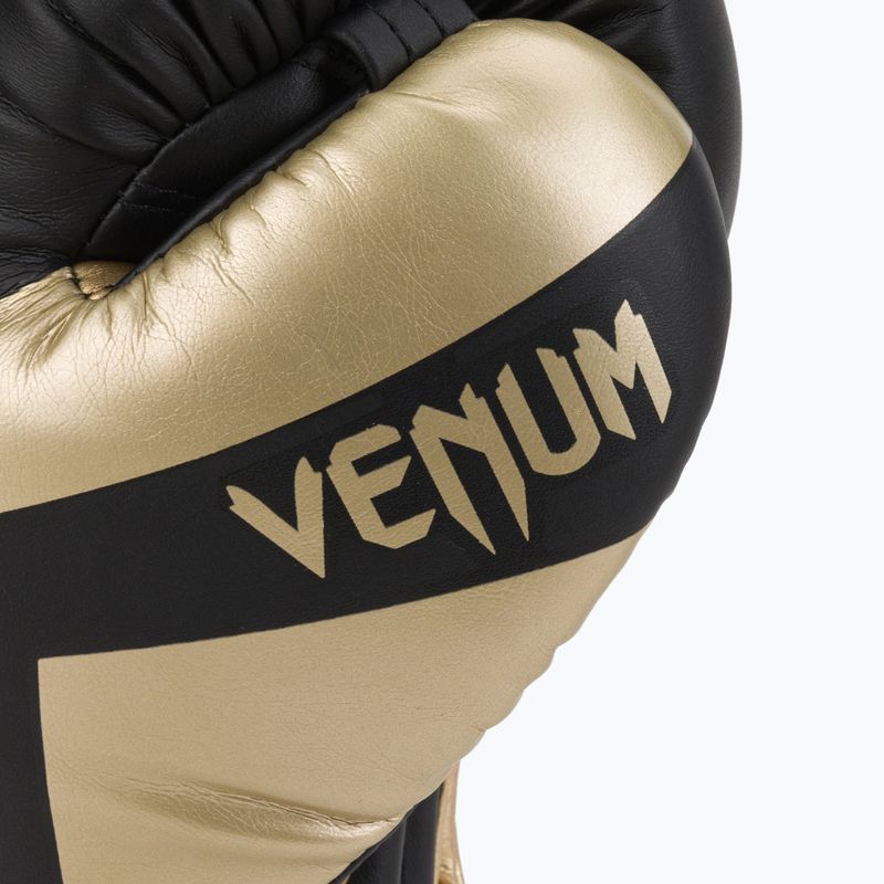 Venum Elite vyriškos bokso pirštinės juodos ir auksinės spalvos VENUM-1392 6